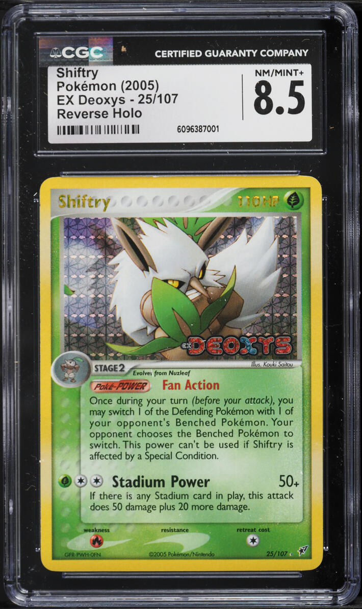 2005 Pokemon EX Deoxys Reverse Holo Shiftry #25 CGC 8.5 NM-MT+