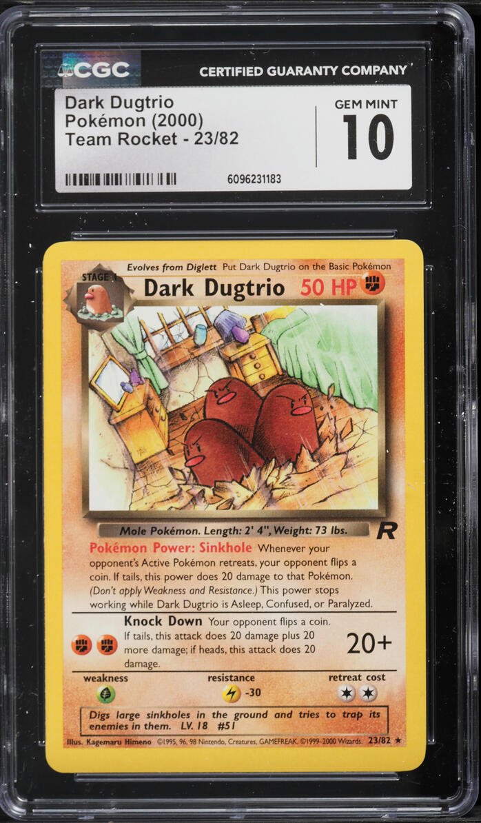 2000 Pokemon Team Rocket Dark Dugtrio #23 CGC 10 GEM MINT