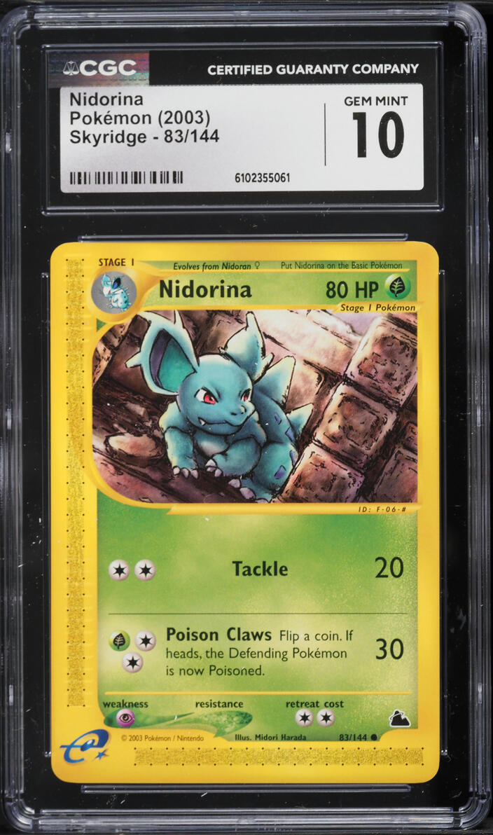 2003 Pokemon Skyridge Nidorina #83 CGC 10 GEM MINT