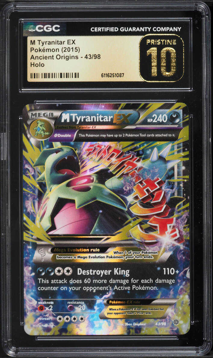 2015 Pokemon XY Ancient Origins Holo M Tyranitar EX #43 CGC 10 PRISTINE