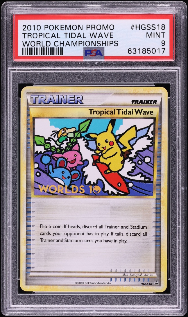 2010 Pokemon World Championships Promo Tropical Tidal Wave #HGSS18 PSA 9 MINT