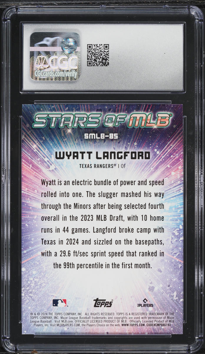 2024 Topps Update Stars Of MLB Wyatt Langford ROOKIE #SMLB-85 CGC 9 MINT