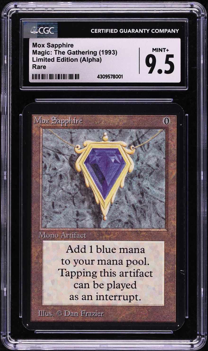 1993 Magic The Gathering MTG Alpha Mox Sapphire CGC 9.5 MINT+