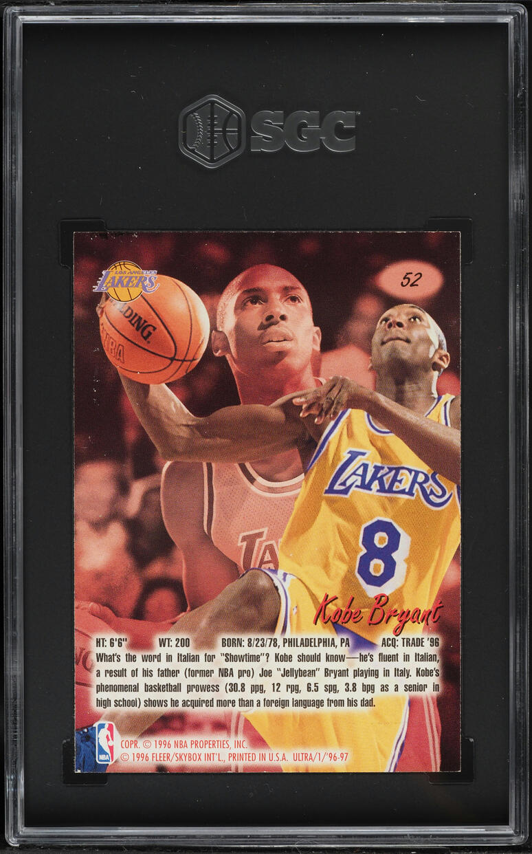1996 Ultra Basketball Kobe Bryant ROOKIE #52 SGC 6 EXMT