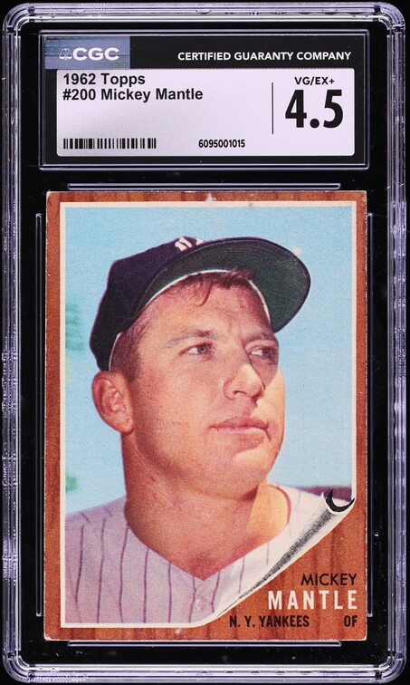 1962 Topps Mickey Mantle #200 CGC 4.5 VGEX+