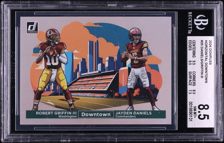 2024 Donruss Horizontal Downtown Jayden Daniels Robert Griffin III #20 BGS 8.5 NM-MT+