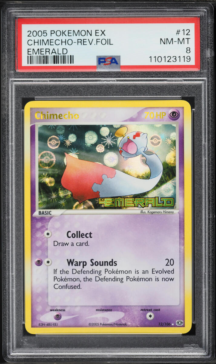 2005 Pokemon EX Emerald Reverse Holo Chimecho #12 PSA 8 NM-MT