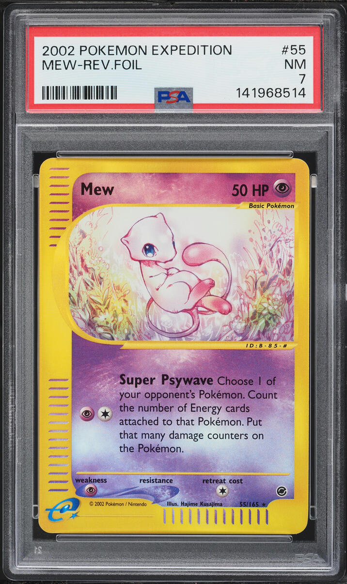 2002 Pokemon Expedition Reverse Holo Mew #55 PSA 7 NRMT
