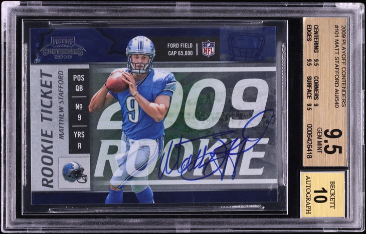 2009 Playoff Contenders Matthew Stafford ROOKIE AUTO #101 BGS 9.5 GEM MINT AUTO 10 - Photo 1