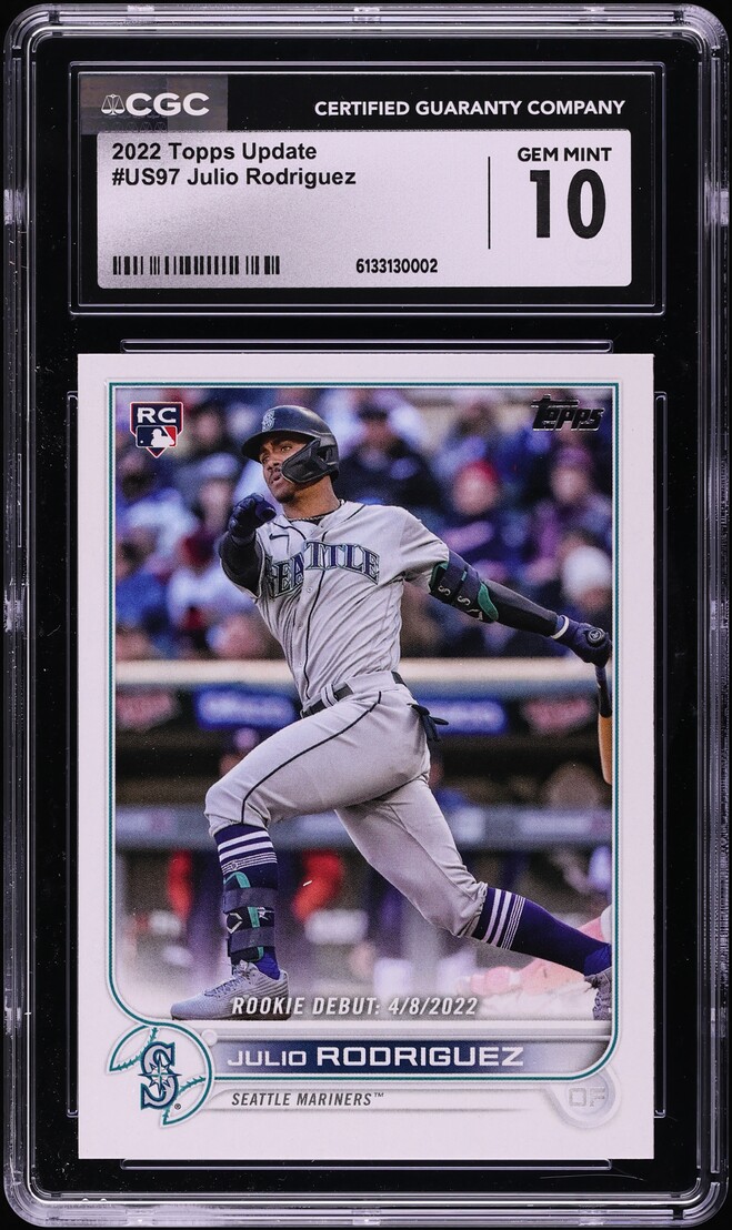 2022 Topps Update Julio Rodriguez ROOKIE #US97 CGC 10 GEM MINT