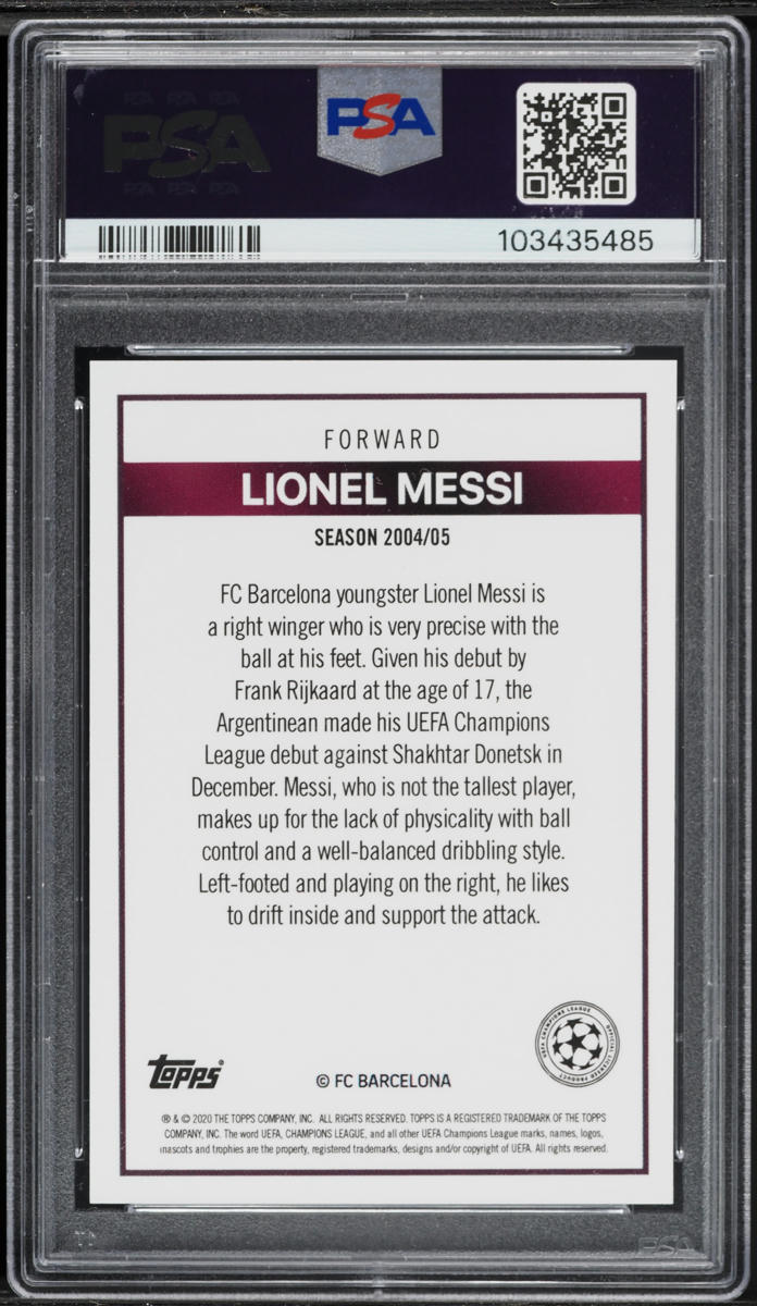 2020 Topps The Lost Rookie Cards Lionel Messi PSA 10 GEM MINT