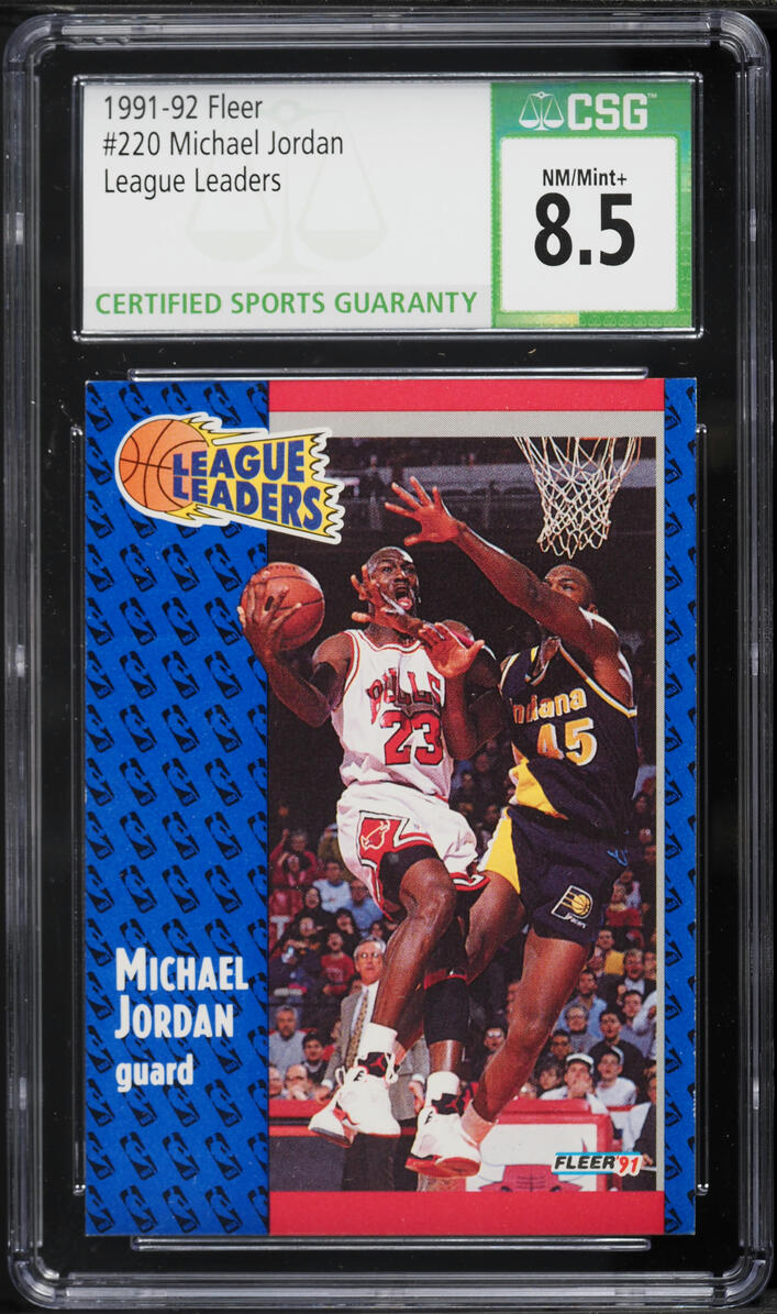 1991 Fleer League Leaders Michael Jordan #220 CSG 8.5 NM-MT+
