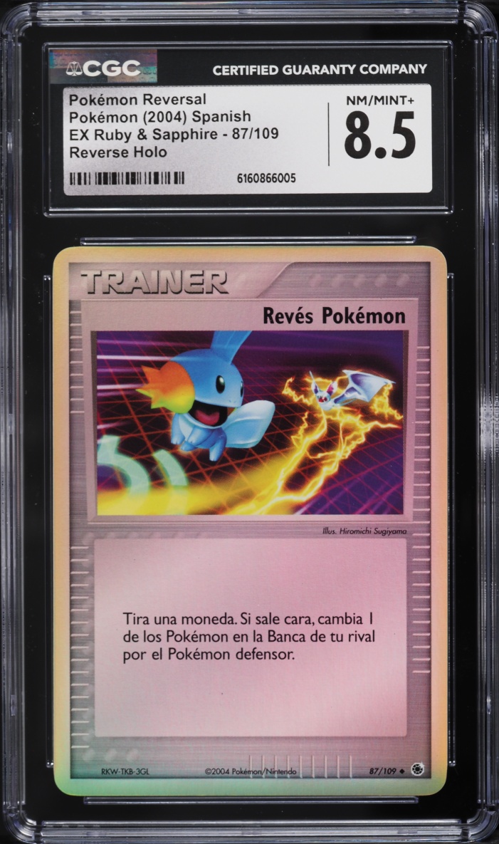 2004 Pokemon Spanish EX Ruby & Sapphire Reverse Holo Pokémon Reversal #87 CGC 8.5 NM-MT+