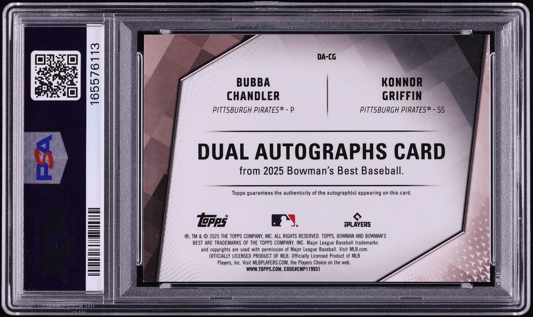 2025 Bowman's Best Dual Gold Refractor Bubba Chandler Konnor Griffin PROSPECT AUTO /50 PSA 9 - Photo 2