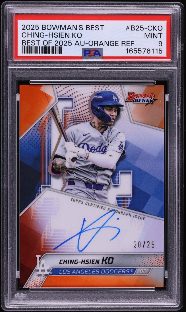 2025 Bowman's Best Of '25 Orange Refractor Ching-Hsien Ko PROSPECT AUTO /25 #B25-CKO PSA 9 MINT