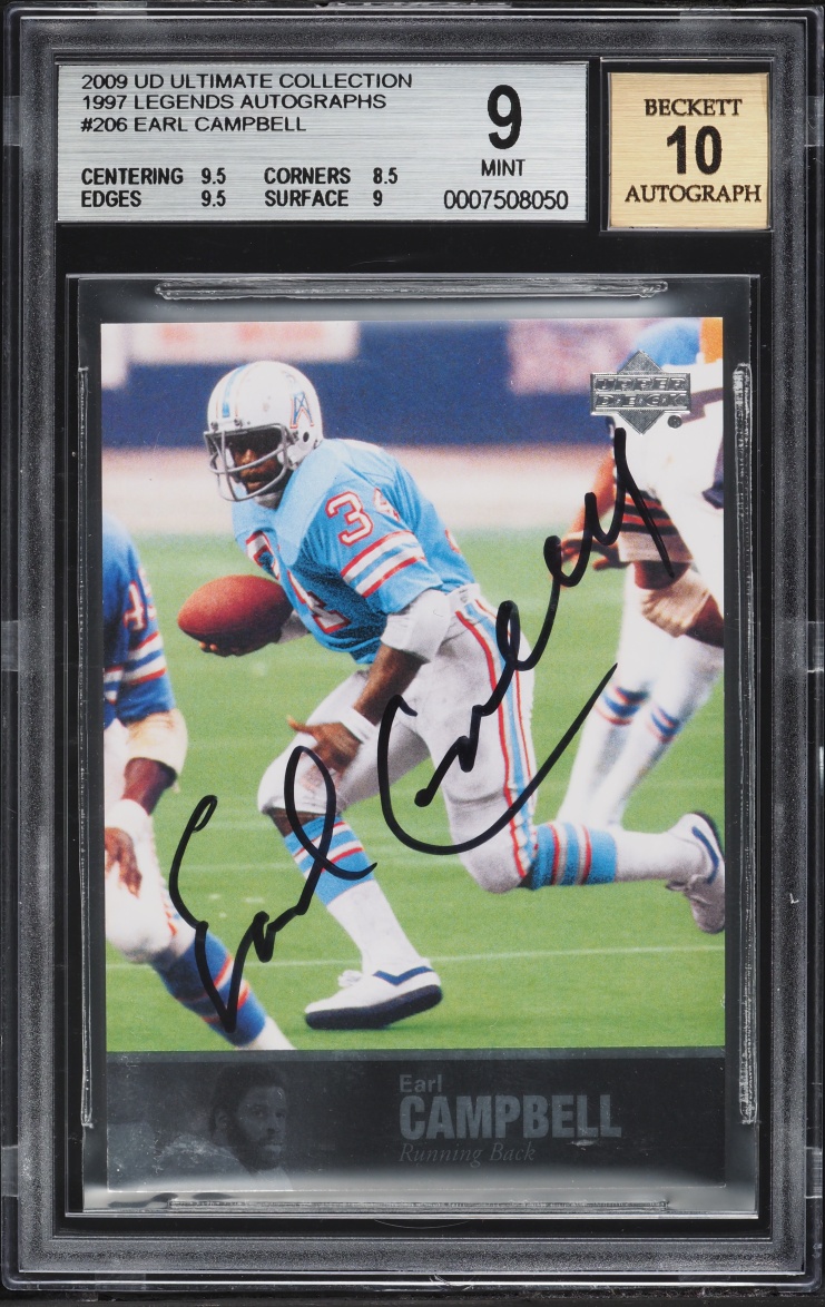 2009 Ultimate Collection '97 Legends Earl Campbell AUTO #206 BGS 9 MINT - Photo 1
