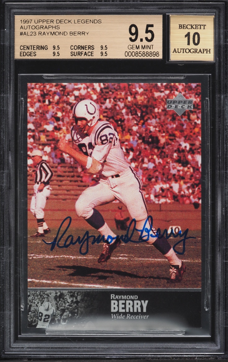 1997 Upper Deck Legends Raymond Berry AUTO #AL-23 BGS 9.5 GEM MINT - Photo 1