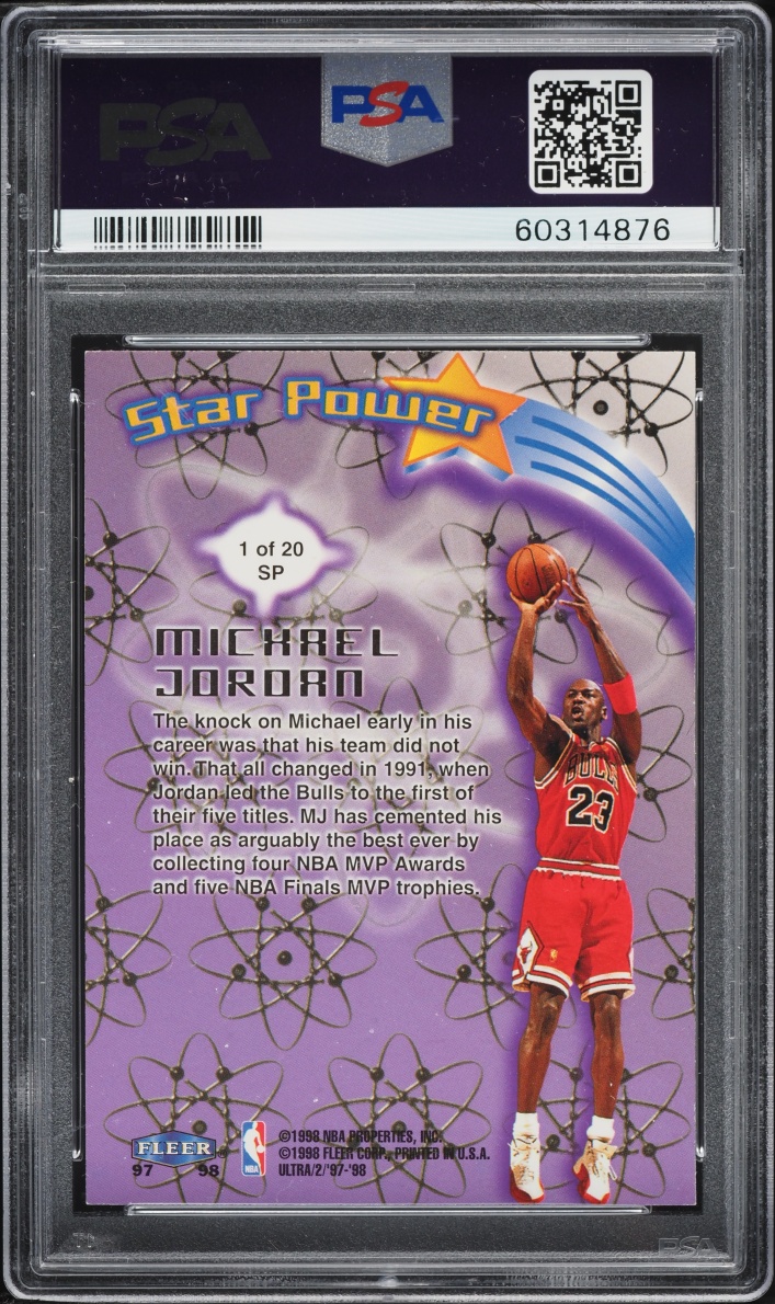 1997 Ultra Star Power Michael Jordan #1 PSA 8 NM-MT - Photo 2