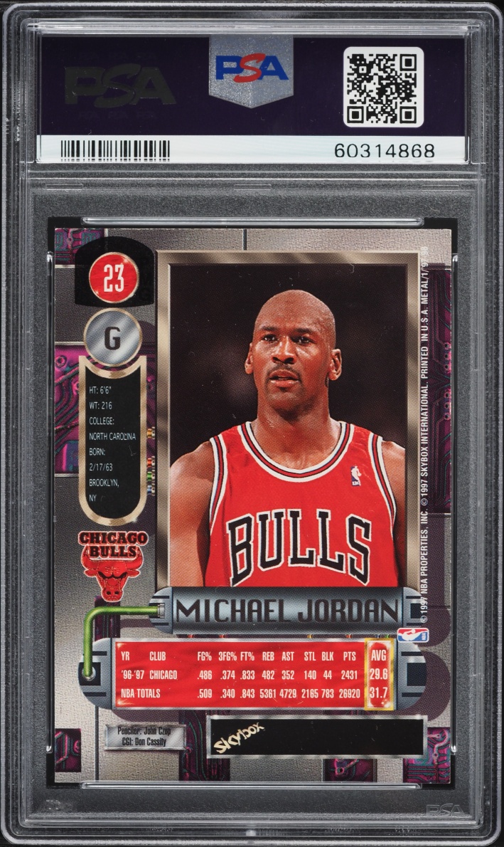 1997 Metal Universe Michael Jordan #23 PSA 7 NRMT - Photo 2