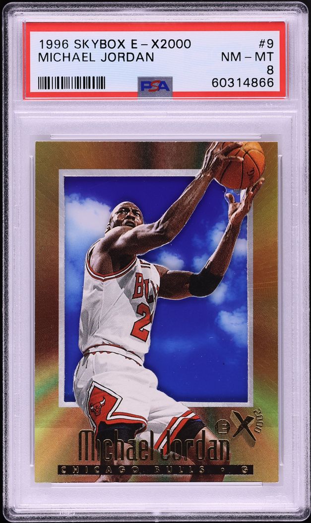 1996 Skybox E-X2000 Michael Jordan #9 PSA 8 NM-MT - Photo 1