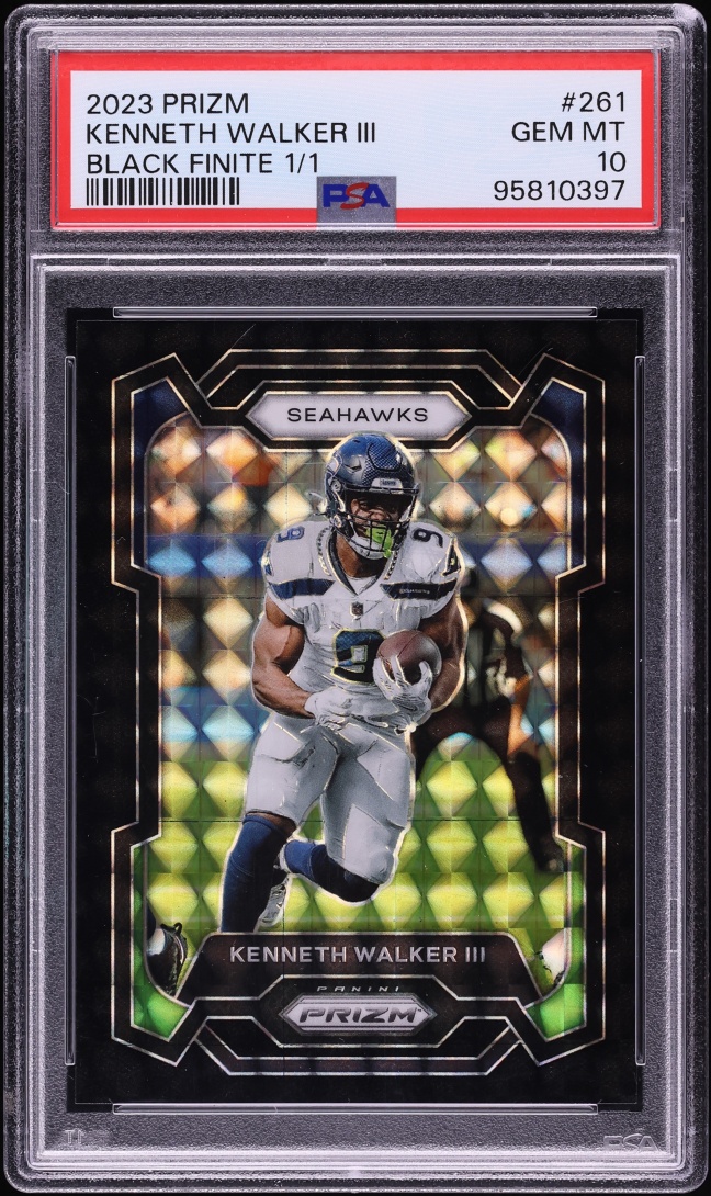 2023 Panini Prizm Black Finite Kenneth Walker III 1/1 #261 PSA 10 GEM MINT