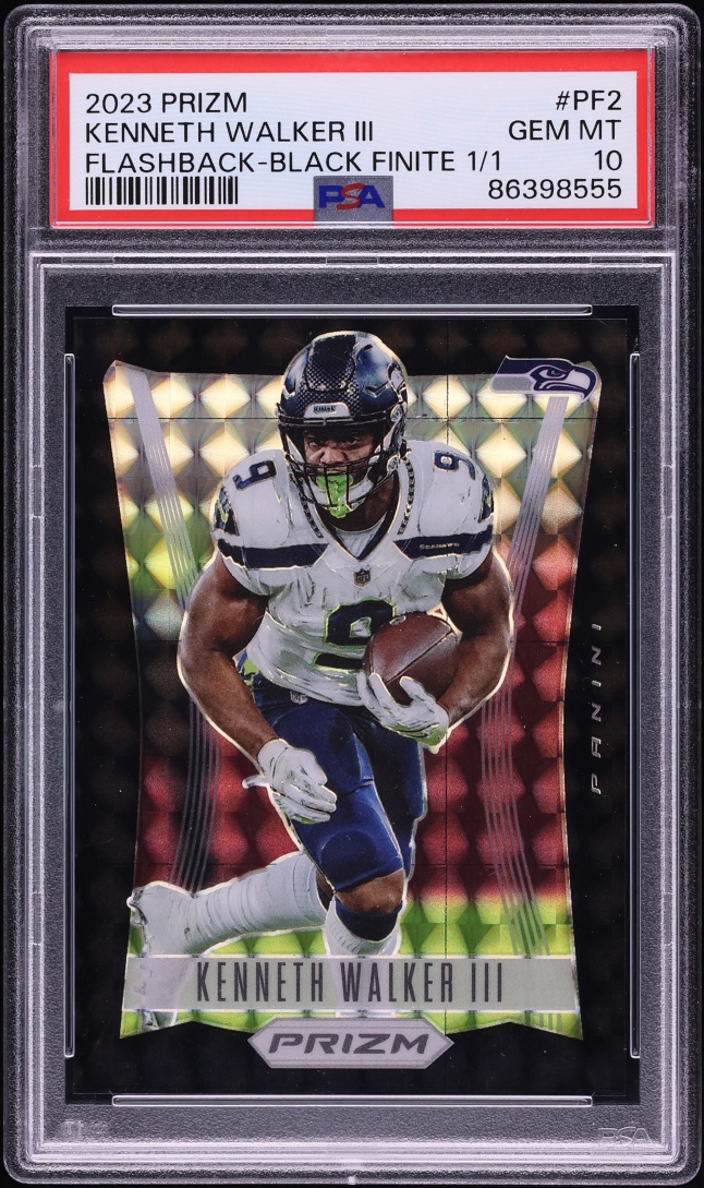 2023 Panini Prizm Flashback Black Finite Kenneth Walker III 1/1 #PF-2 PSA 10 GEM MINT