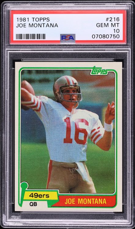 1981 Topps Football Joe Montana ROOKIE #216 PSA 10 GEM MINT