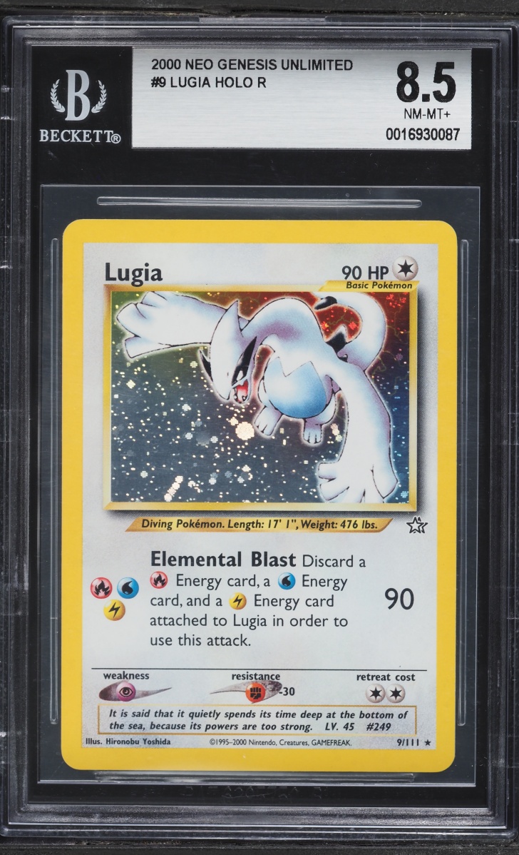 2000 Pokemon Neo Genesis Holo Lugia #9 BGS 8.5 NM-MT+