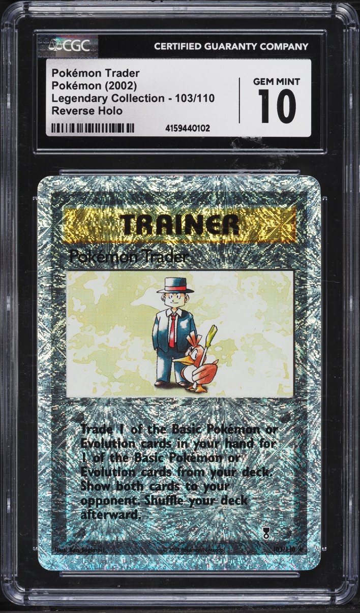2002 Pokemon Legendary Collection Reverse Holo Pokemon Trader #103 CGC 10 GEM MINT