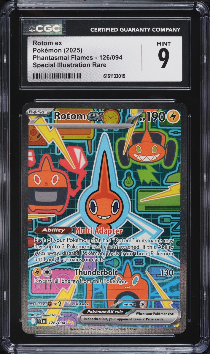 2025 Pokemon Mega Evolution Phantasmal Flames SIR Rotom ex #126 CGC 9 MINT