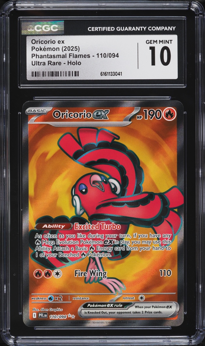 2025 Pokemon Mega Evolution Phantasmal Flames Full Art Oricorio ex #110 CGC 10 GEM MINT