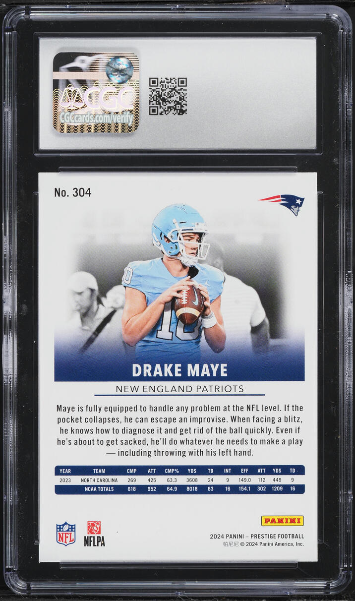 2024 Panini Prestige Drake Maye ROOKIE #304 CGC 10 GEM MINT