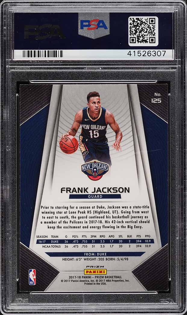 2017 Panini Prizm Silver Frank Jackson ROOKIE #125 PSA 10 GEM MINT