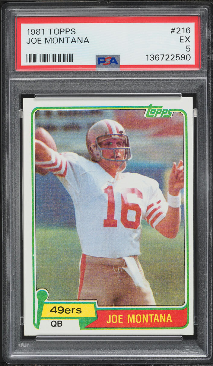 1981 Topps Football Joe Montana ROOKIE #216 PSA 5 EX
