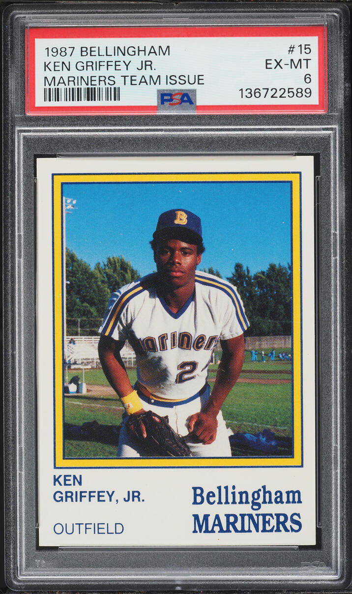 1987 Bellingham Mariners Team Issue Ken Griffey Jr. ROOKIE #15 PSA 6 EXMT