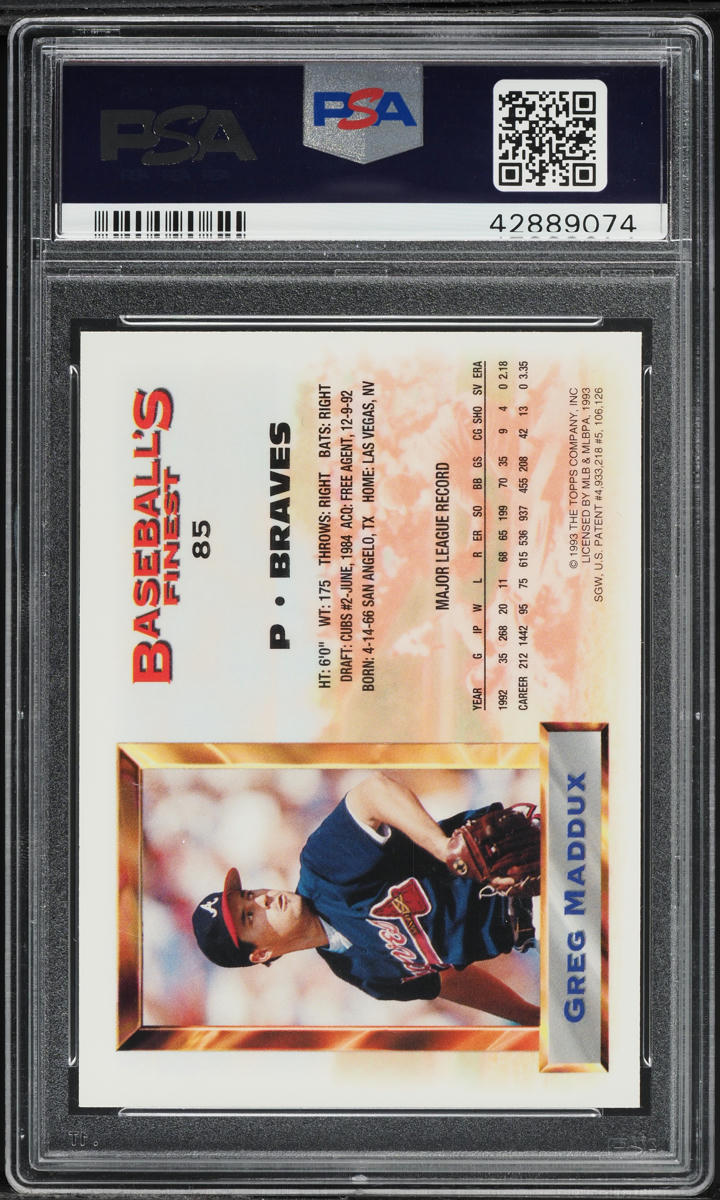 1993 Finest Greg Maddux #85 PSA 9 MINT