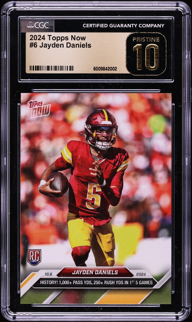 2024 Topps Now Jayden Daniels ROOKIE #6 CGC 10 PRISTINE