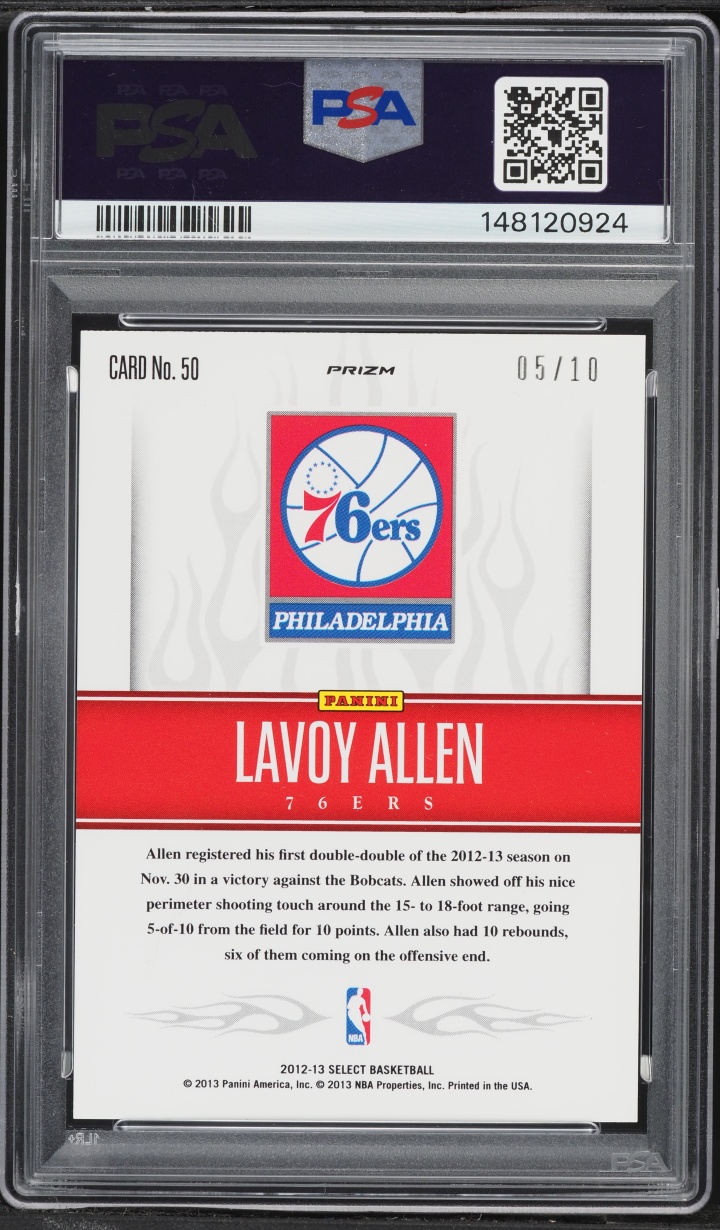 2012 Select Hot Gold Prizm Lavoy Allen ROOKIE /10 #50 PSA 9 MINT