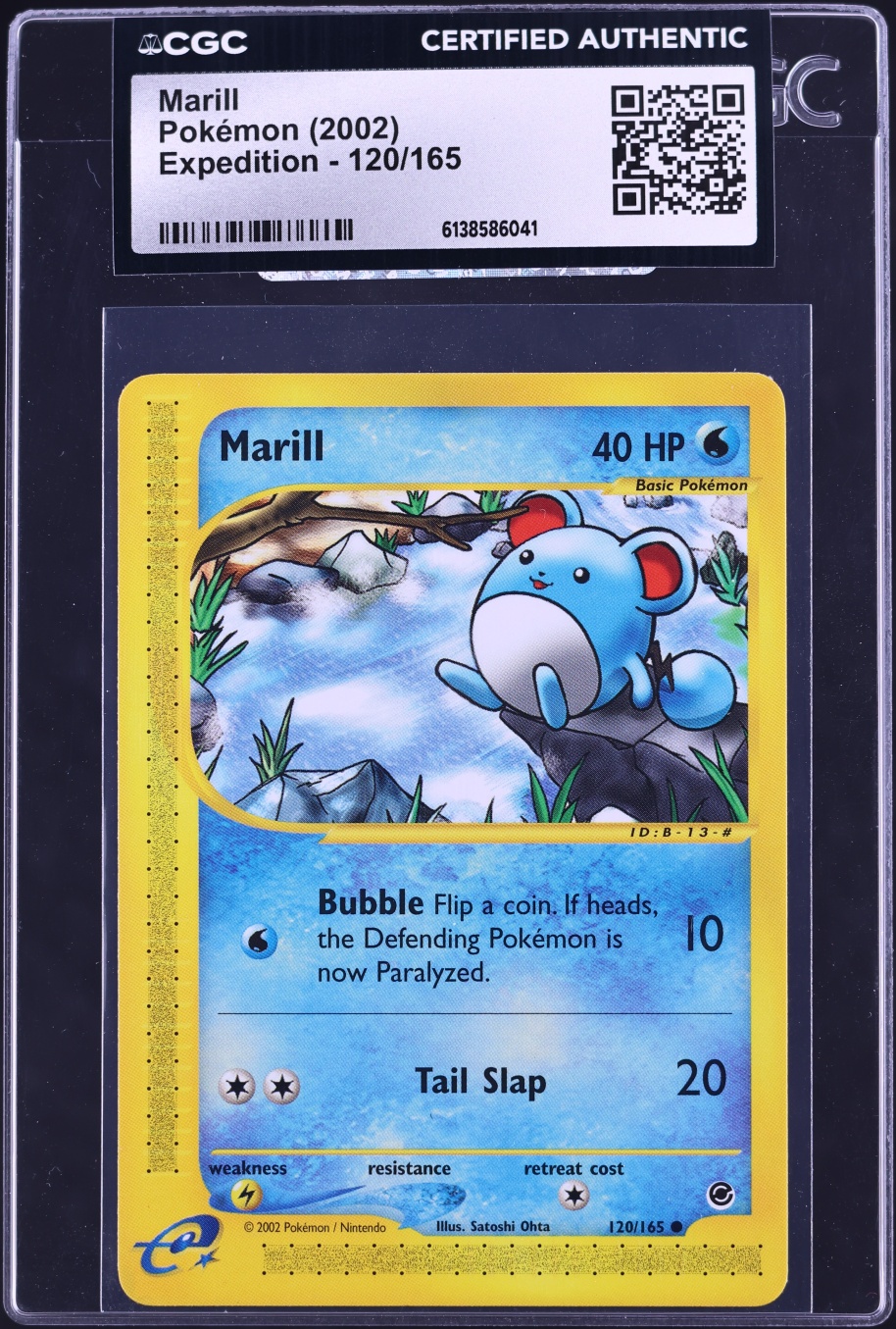 2002 Pokemon Expedition Marill #120 CGC AUTH
