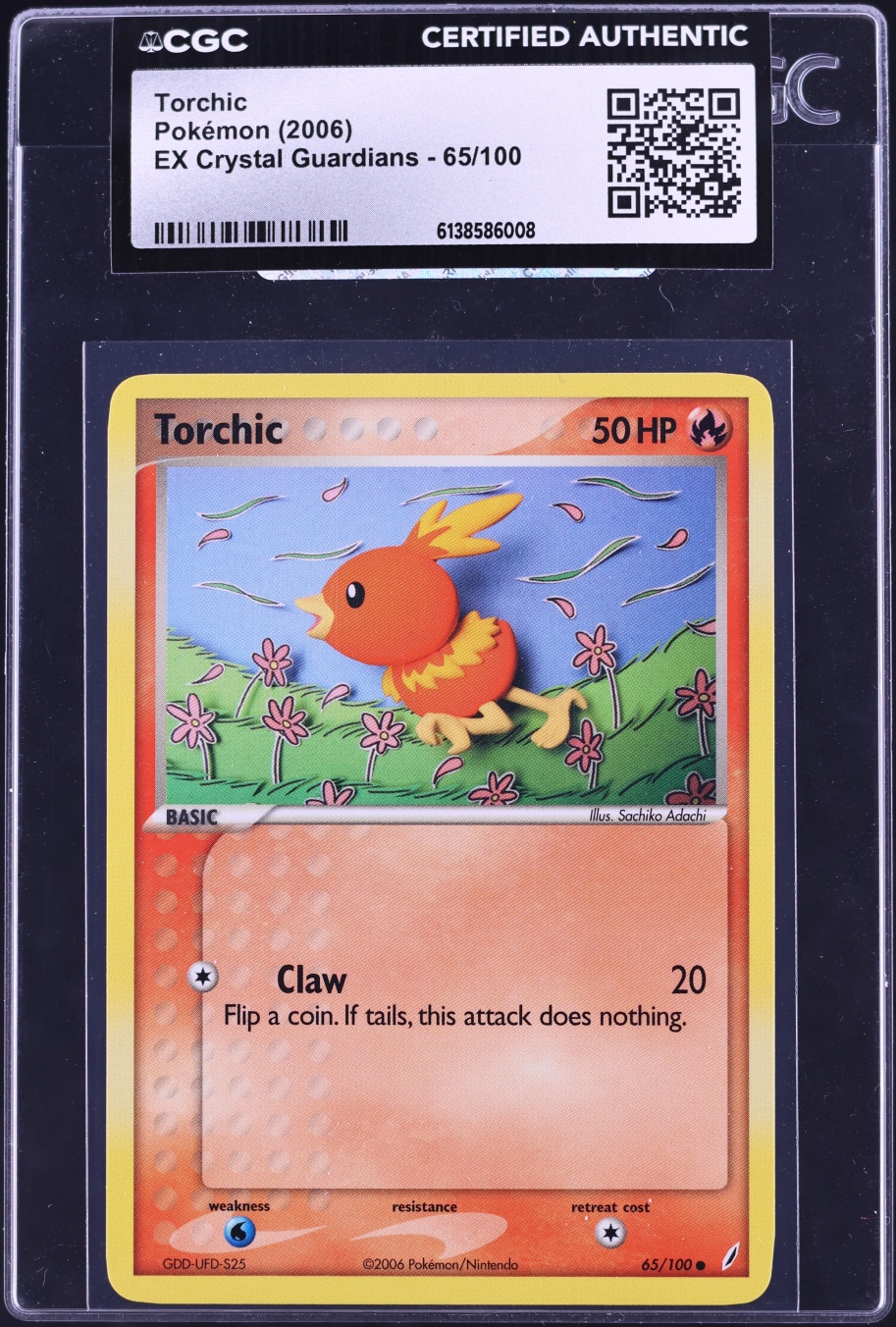 2006 Pokemon EX Crystal Guardians Torchic #65 CGC AUTH