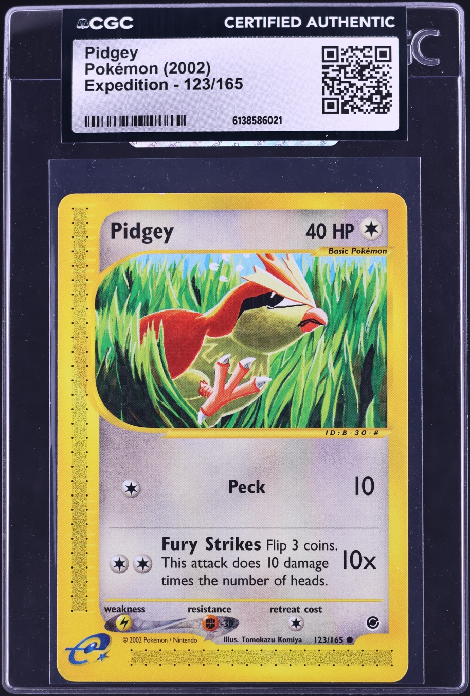 2002 Pokemon Expedition Pidgey #123 CGC AUTH