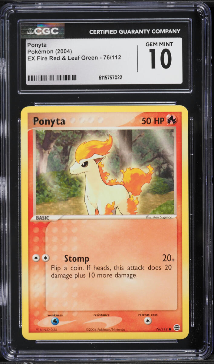 2004 Pokemon EX Fire Red & Leaf Green Ponyta #76 CGC 10 GEM MINT
