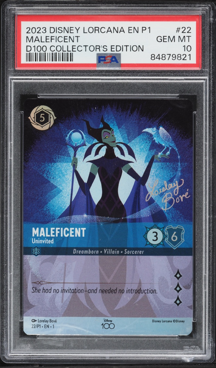 2023 Disney Lorcana Promo 100 Collector's Edition Maleficent Uninvited #22 PSA 10 GEM MINT