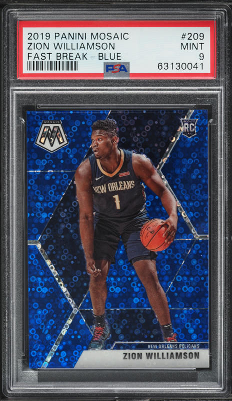2019 Panini Mosaic Reactive Blue Zion Williamson ROOKIE #269 PSA