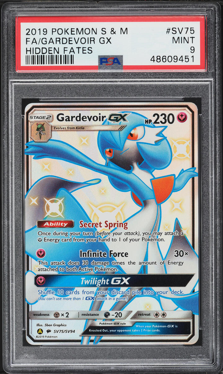2019 Pokemon Sun & Moon Hidden Fates Shiny Gardevoir GX #SV75 PSA 9 MINT