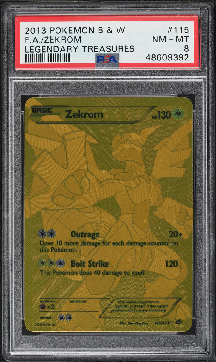 2013 Pokemon Black & White Legendary Treasures SEC Zekrom #115 PSA 8 NM-MT