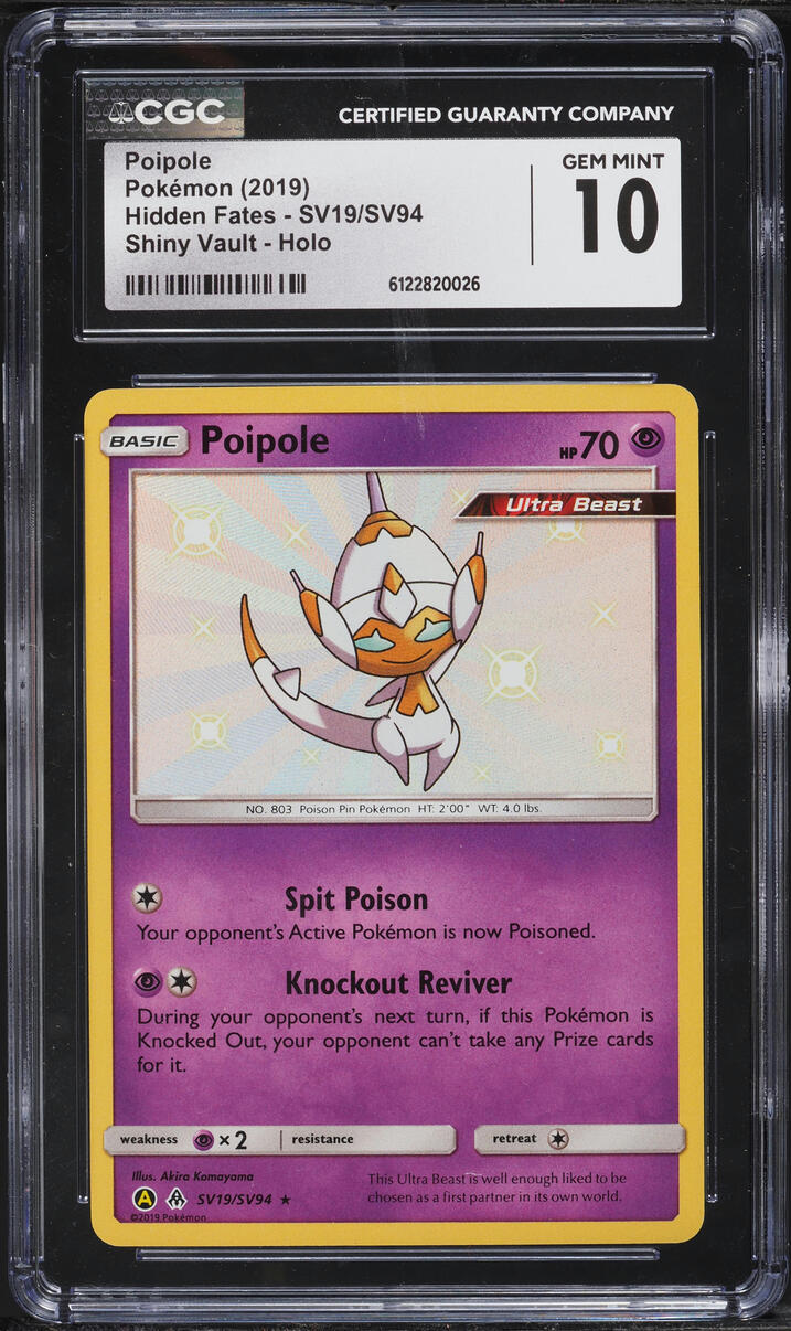 2019 Pokemon Sun & Moon Hidden Fates Shiny Poipole #SV19 CGC 10 GEM MINT