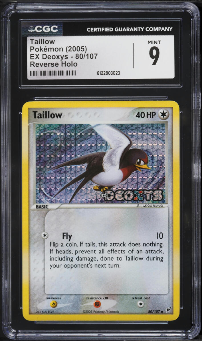 2005 Pokemon EX Deoxys Reverse Holo Taillow #80 CGC 9 MINT