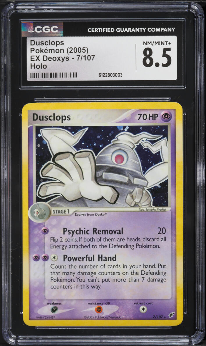 2005 Pokemon EX Deoxys Holo Dusclops #7 CGC 8.5 NM-MT+