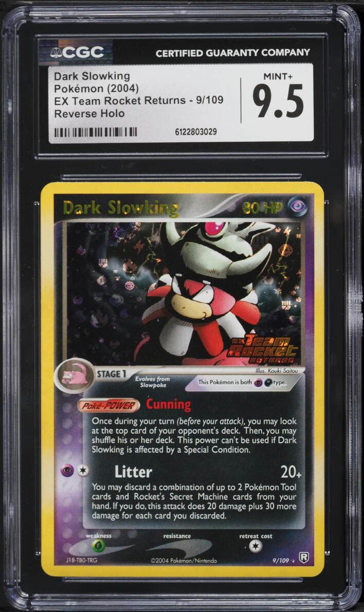 2004 Pokemon EX Team Rocket Returns Reverse Holo Dark Slowking #9 CGC 9.5 MINT+